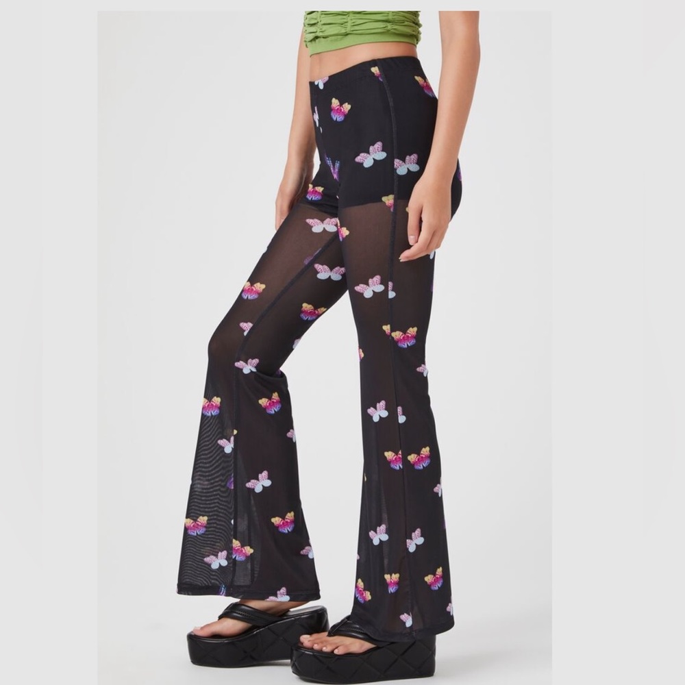 NWT Forever 21 Butterfly Mesh Pants - Picture 4 of 6